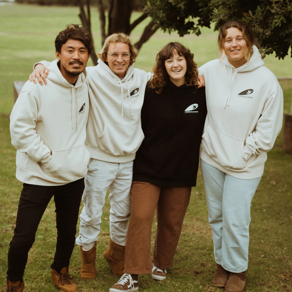 Case Study Logo image on Group of Peoples Jumpers - Christian Surfers